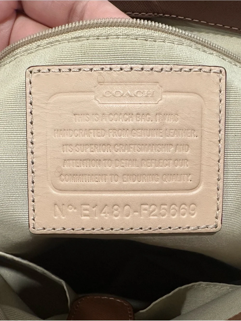 Coach Leather Shoulder Tote with Gold Toned Hardware